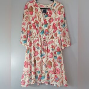 ModCloth Sweets Cupcake Candy print Ruffle Dress Valentines Day 2X